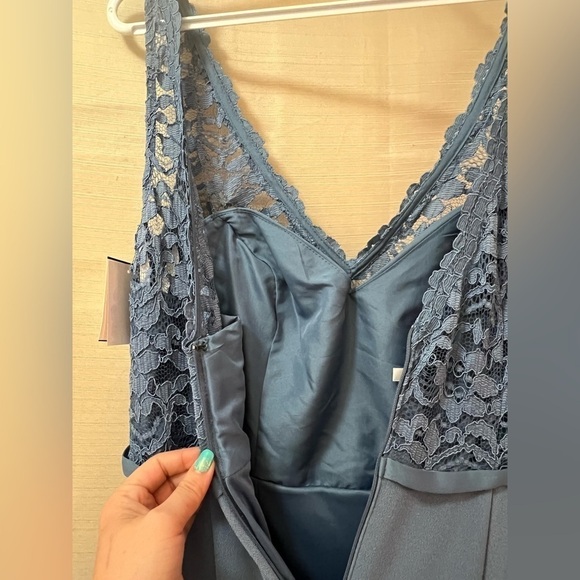 David’s bridal formal multi toned blue dress lace accent size 10 - Picture 11 of 12